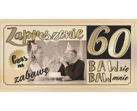 Zaproszenie na 60 Urodziny, Para, 17x8,5 cm, 10 szt.