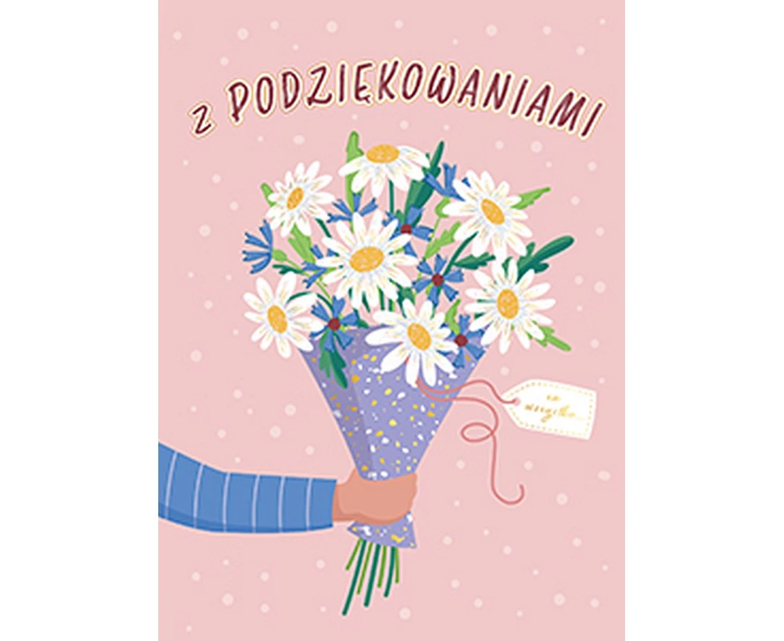 Kartka okolicznościowa KARNET B6 Z PODZIĘKOWANIAMI , 1 szt. KK