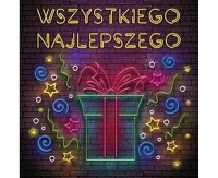 Kartka okolicznościowa Karnet KW PREZENT NEON , 1 szt.