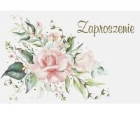 Zaproszenie Z 160x95 Ogólne, Kwiaty - Akwarela, Kobiece, Róże, 10 szt.