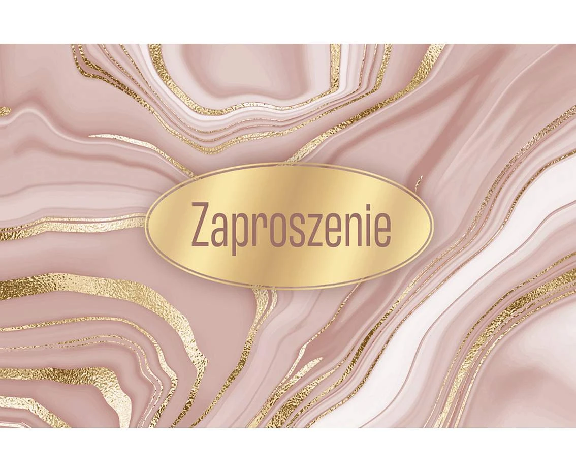 Zaproszenie Z 160x95 Ogólne, Grafika - Kobiece, Młodzieżowe, Złote, 10 szt.