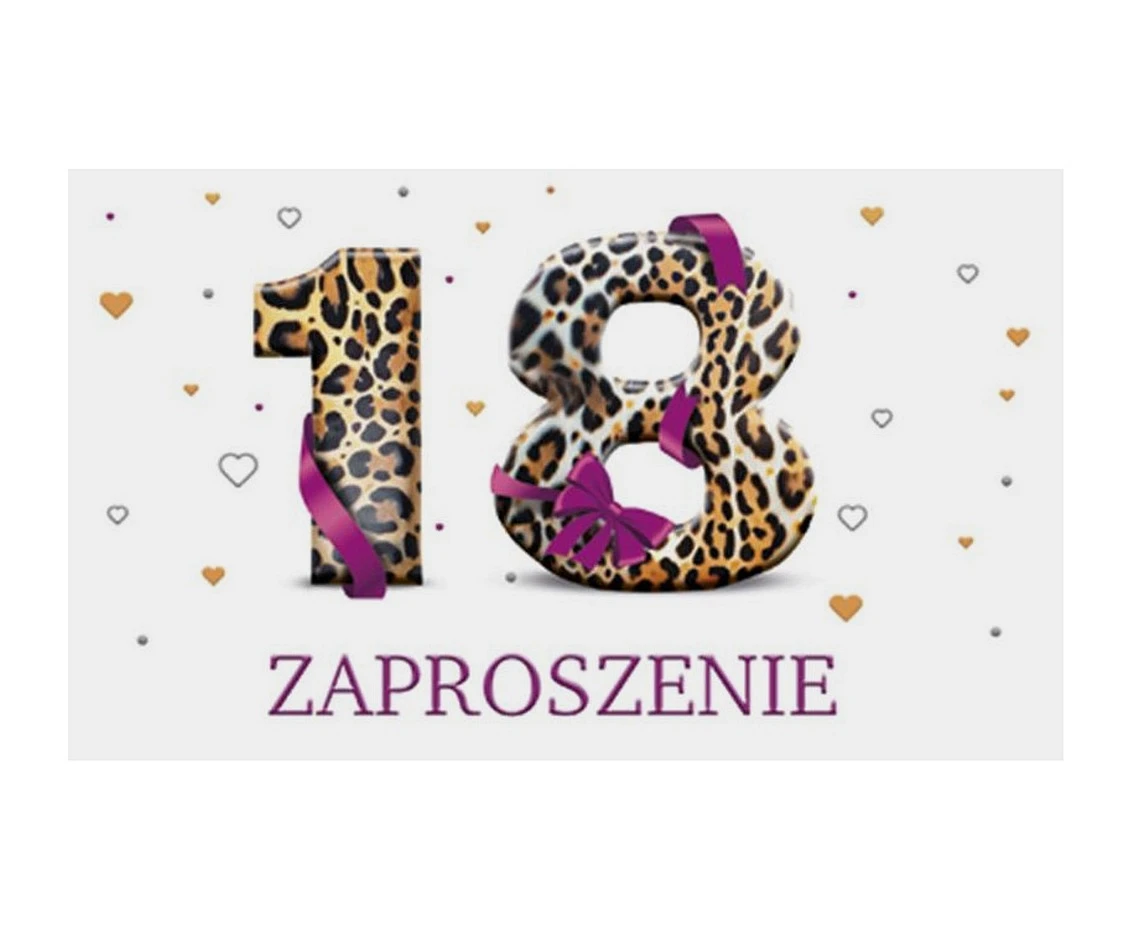 Zaproszenie Z 160x95 Urodziny 18-stka Grafika - Dziewczyna, 10 szt.
