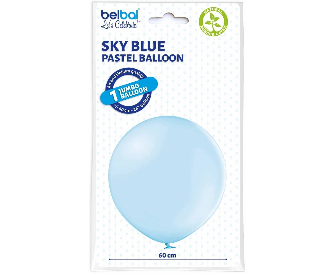 Balony Belbal 24", B250-003, (sky blue) błękit nieba, 5szt. KK