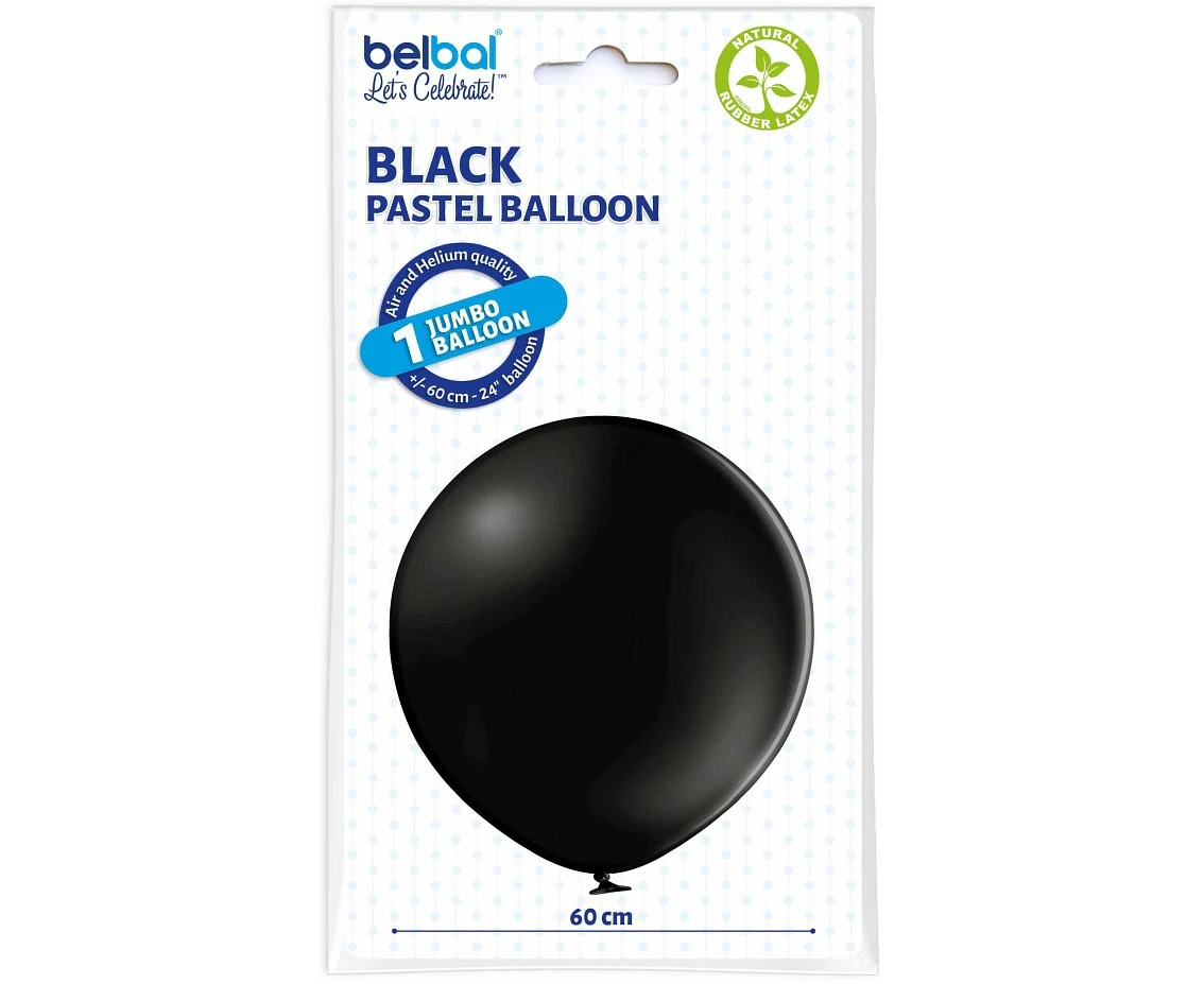 Balony Belbal 24", B250-025, (black) czarne, 5szt.