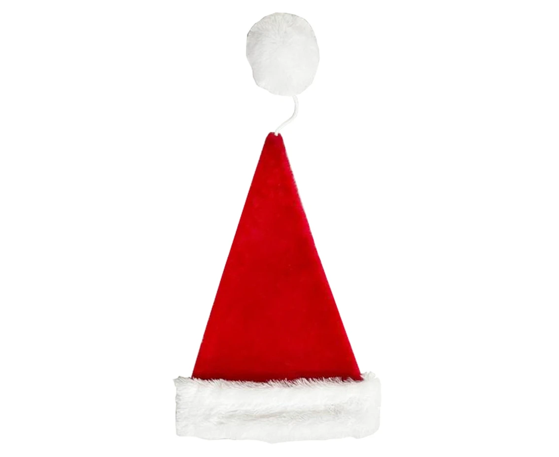 Czapka Mikołaja, pluszowa, 31x41 cm