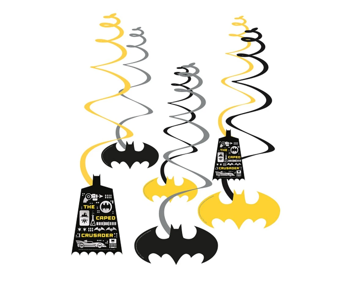 Dekoracja spiralki "Batman" papier długość 60 cm KK