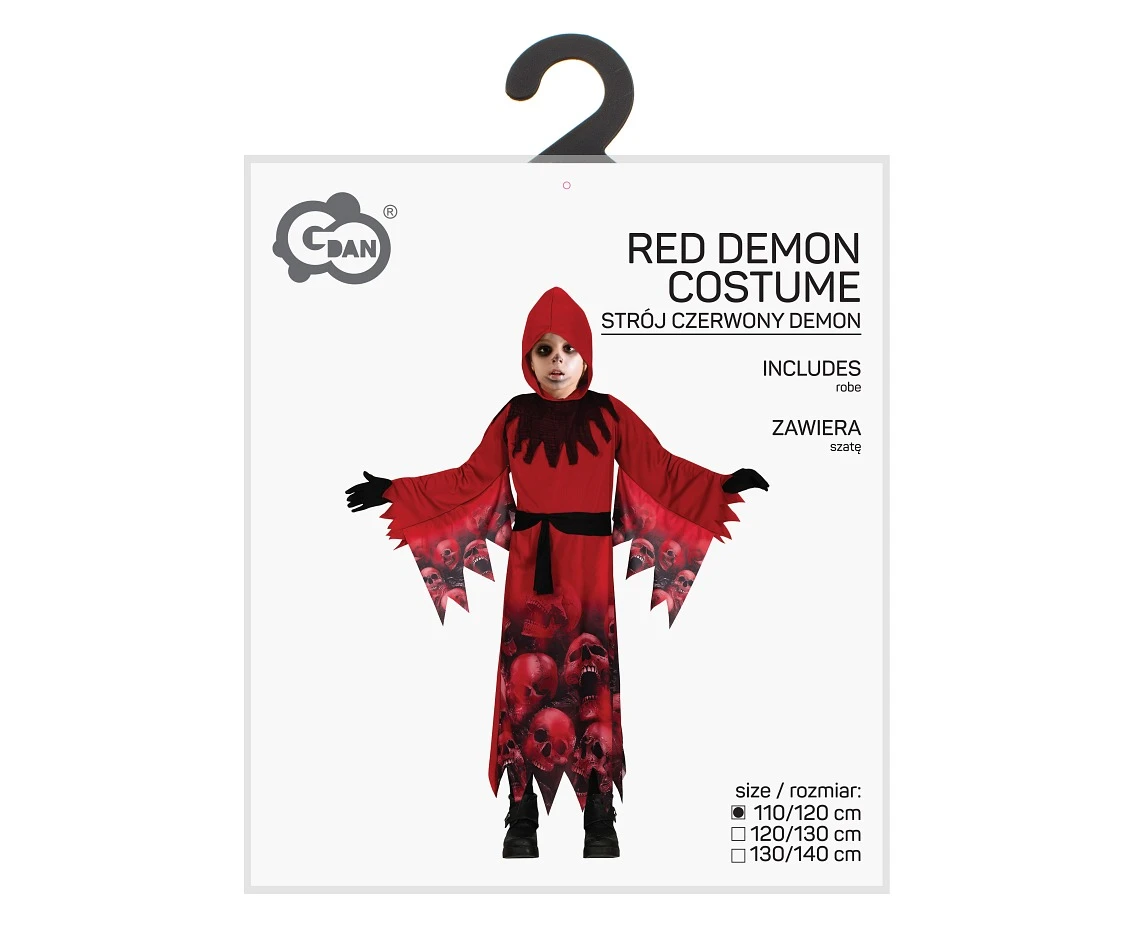 Strój dla dzieci Czerwony Demon (szata), rozm. 110/120 cm