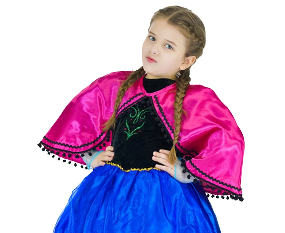Zestaw dla dzieci Księżniczka różowo-niebieska (sukienka, peleryna), rozm. 110/120 cm