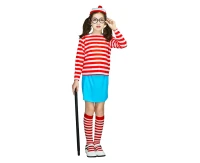 Zestaw dla dzieci Ciekawska Dziewczynka (kapelusz, okulary, top, spodnica, pończochy), rozm. 130/140 cm