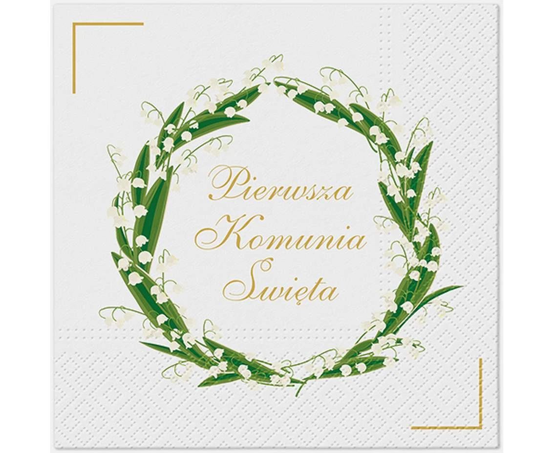 Serwetki papierowe Pierwsza Komunia Święta, 33x33 cm, 20 szt.