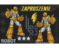 Zaproszenie Z 160x95 zest. 62134 Dziecięce - Chłopiec, Roboty, 10 szt.