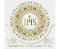 Zaproszenie kwadrat ZKW 120x120 Komunia nr 39814 Dziecięce - Chłopiec, Dziewczynka, Religia, Złote, 10szt.