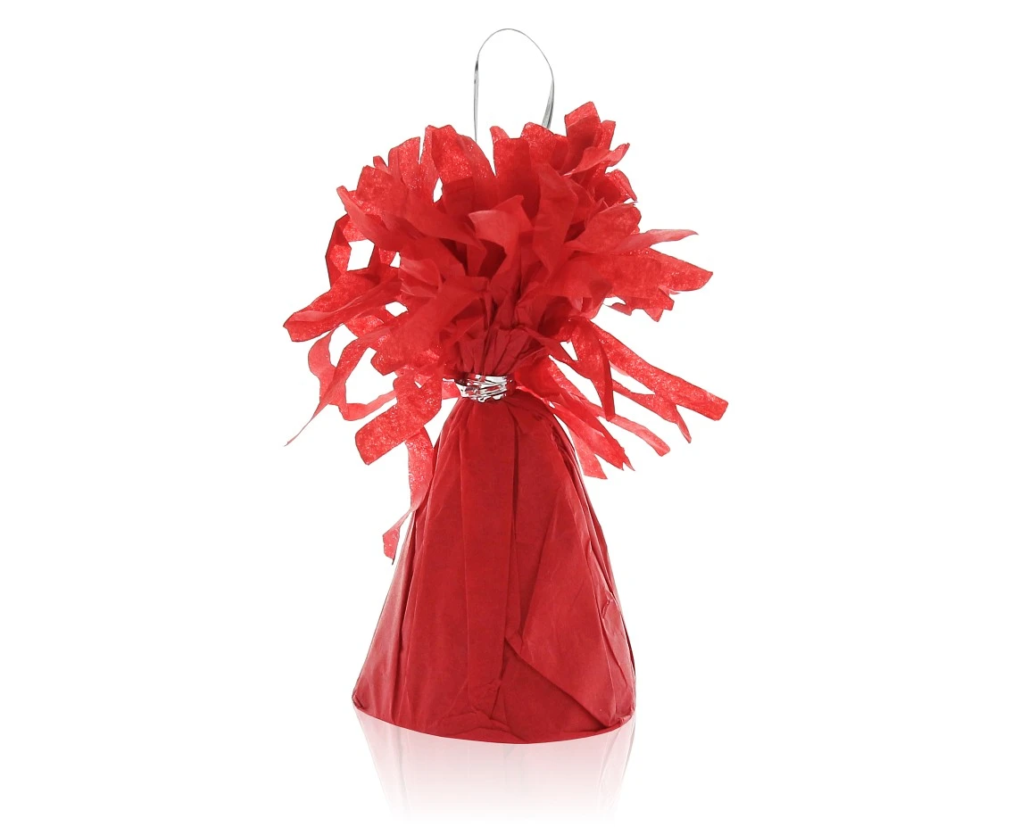 Ciężarek papierowy do balonów z helem, czerwony, 145 g/ 1 szt. KK