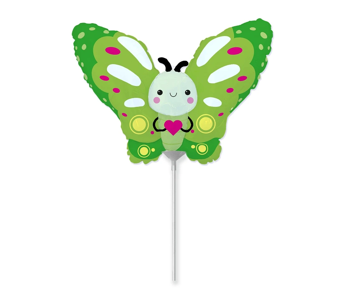 Balon foliowy 14" FX - Motylek (zielony)