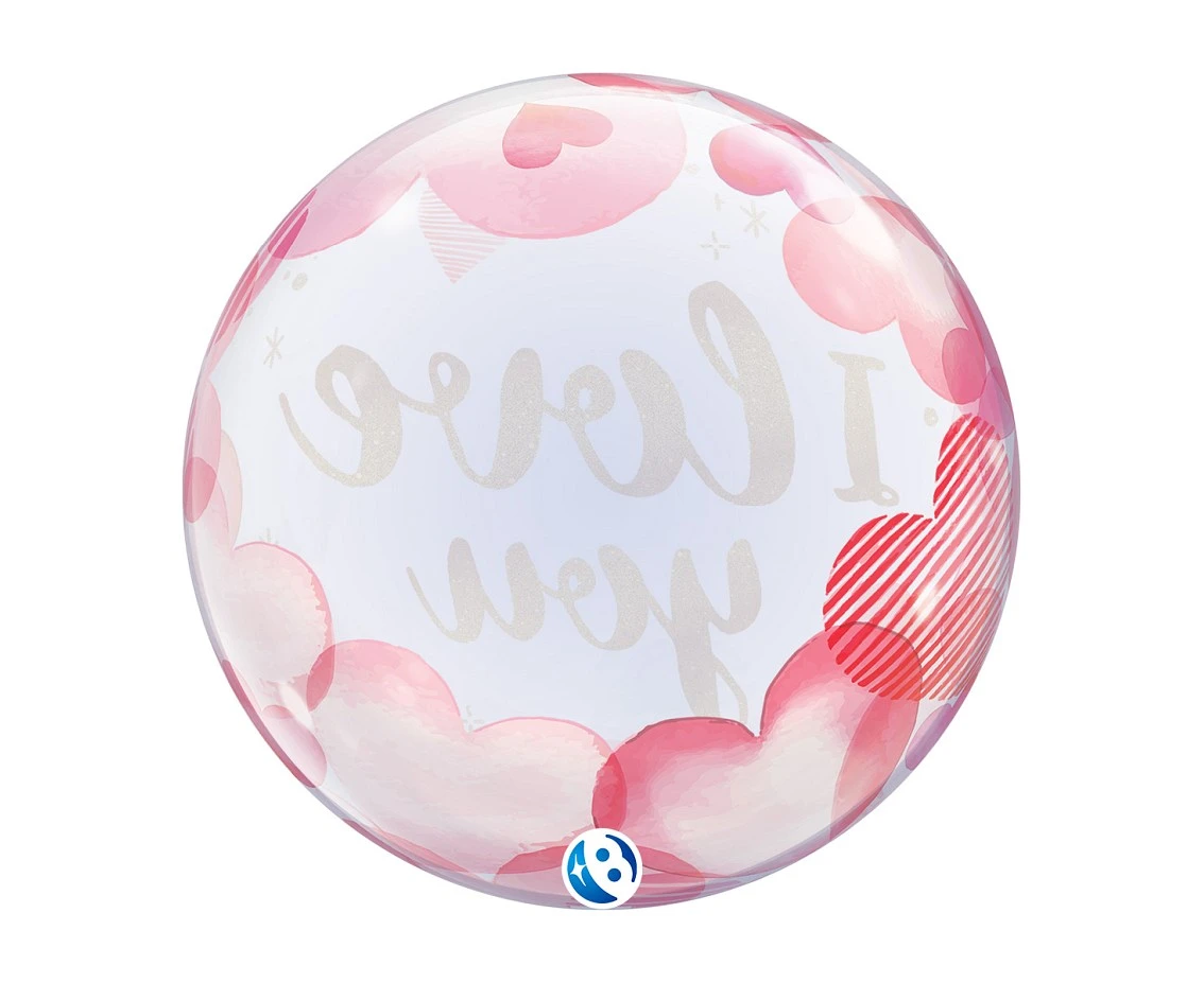 Balon Takara BUBBLE BALLOON I Love you Paper Hearts, 22"