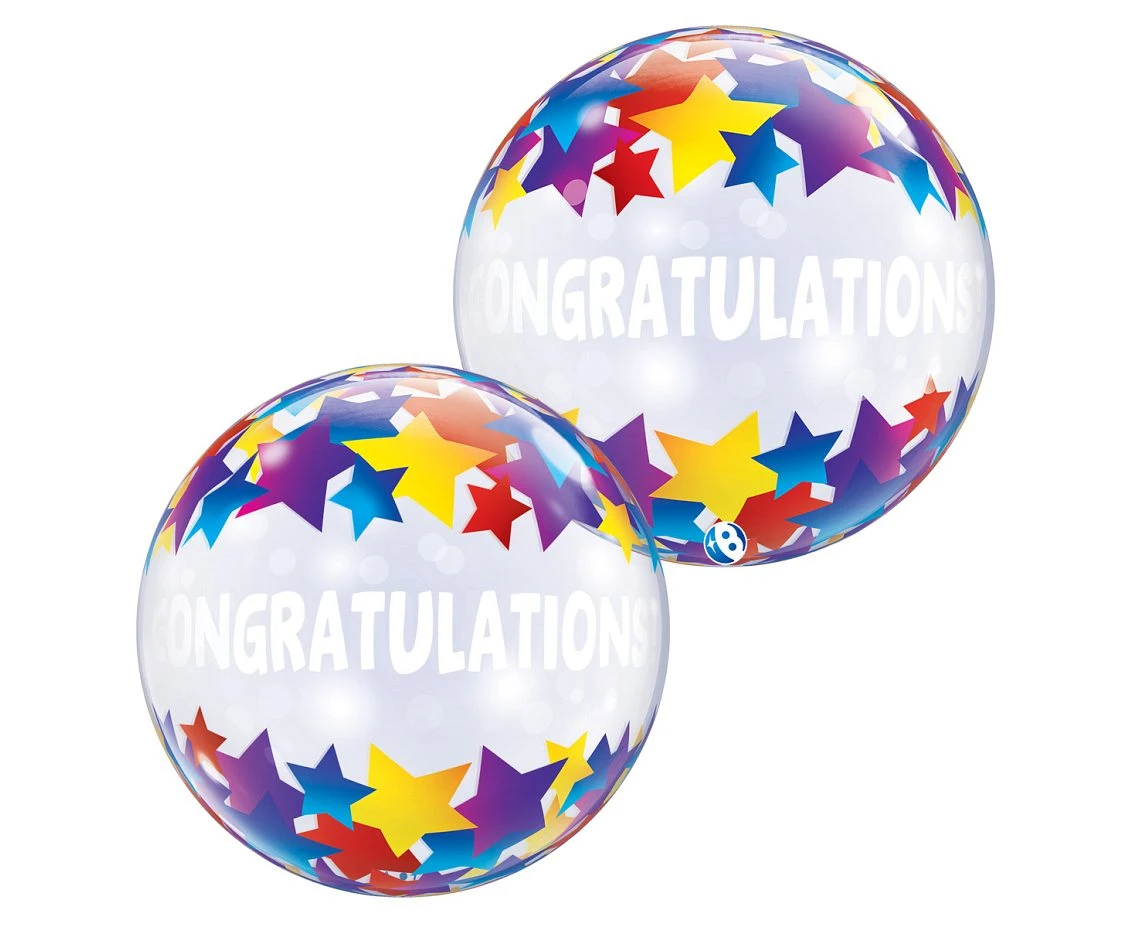 Balon Takara BUBBLE BALLOON Congratulations Shooting Stars, 22"