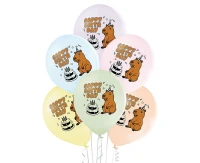 Balony Belbal 12", D11, happy birthday, 6szt.