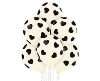 Balony Belbal 12", D11, hearts vanilla, 6szt.