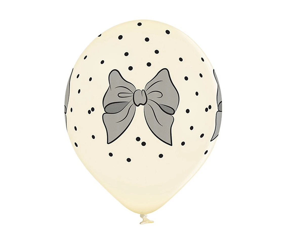 Balony Belbal 12", D11, waniliowe kokardki, 6szt.