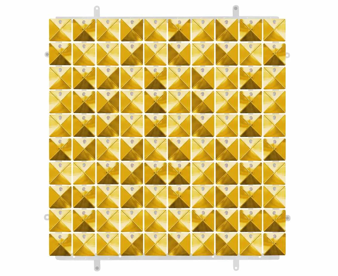 Panel dekoracyjny złoty 3D, przezroczyste tło, 30x30 cm/ 100 kwadratów