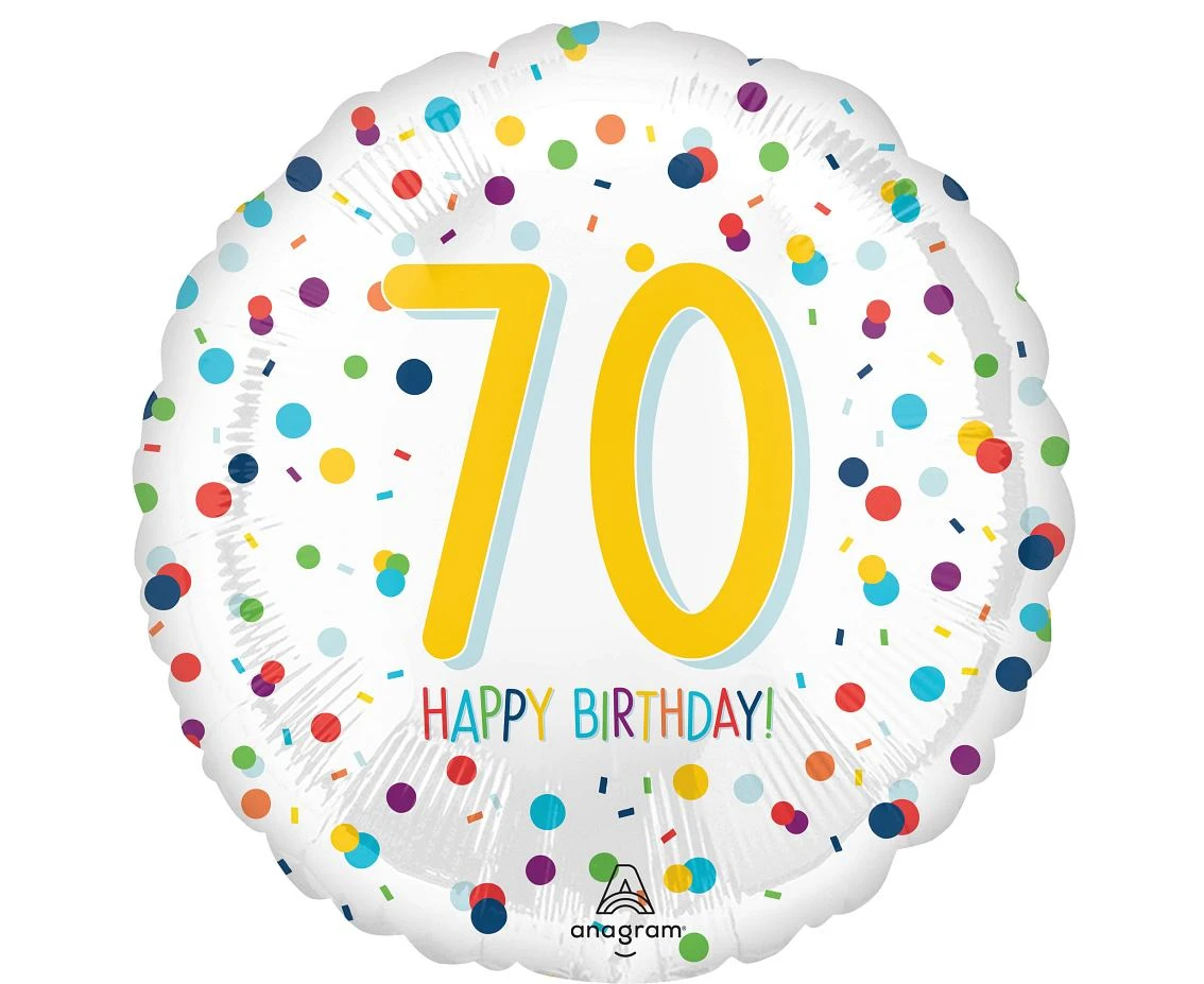 Balon foliowy 18" SHP - Confetti bday 70 KK