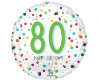 Balon foliowy 18" SHP -  Confetti bday 80 KK