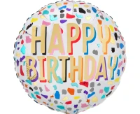 Balon foliowy 18" SHP -  Happy Confetti Birthday KK