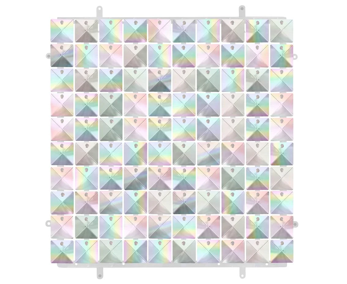 Panel dekoracyjny opalizujący 3D, przezroczyste tło, 30x30 cm/ 100 kwadratów