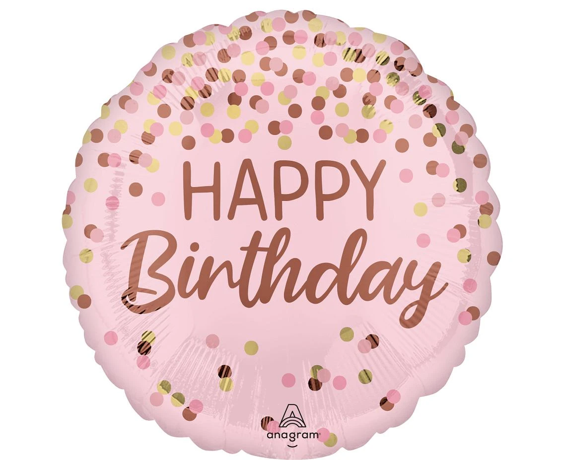 Balon foliowy 18", Pretty pink happy birthday