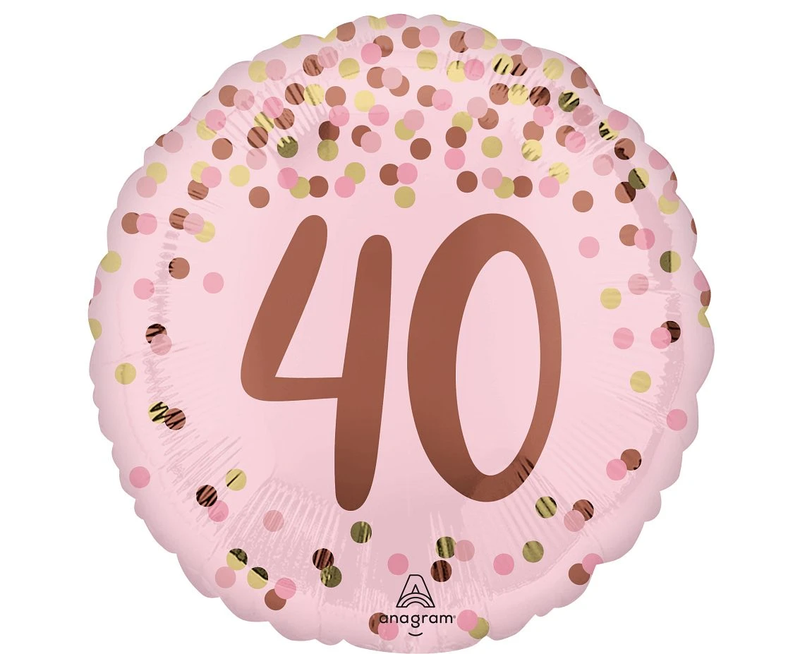 Balon foliowy 18" Pretty pink 40th birthday KK