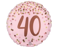 Balon foliowy 18" Pretty pink 40th birthday KK