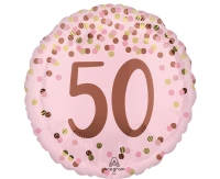 Balon foliowy 18" Pretty pink 50th birthday KK