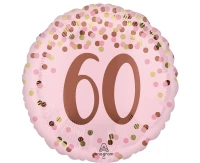 Balon foliowy 18" Pretty pink 60th birthday KK