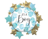 Balon foliowy Baby Boy Blue Watercolor KK