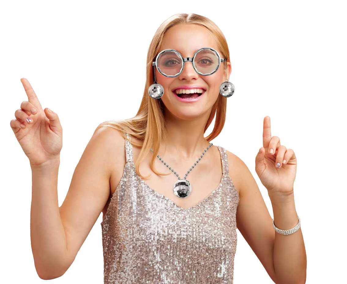 Okulary Disco, srebrne