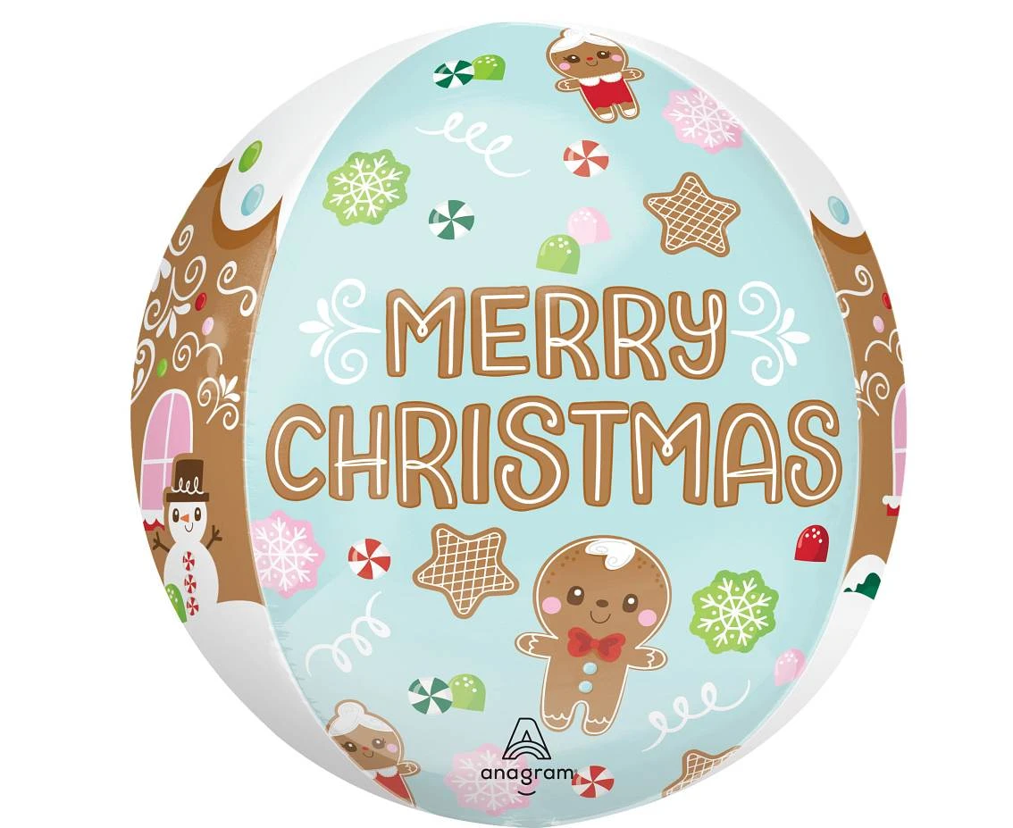 Balon foliowy 15" ORBZ - kula Merry Christmas KK