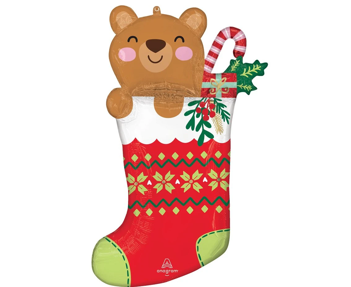 Balon foliowy SuperShape  Christmas Stocking, 55cm w x 81cm KK