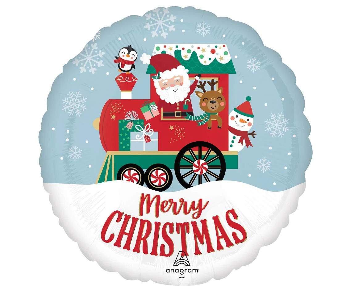 Balon foliowy 18"  North Pole Express Christmas KK