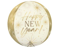 Balon foliowy 15" ORBZ - kula gold New Year KK