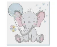 Serwetki Baby Elephant with Blue Ballon, 33x33 cm, 20 szt.