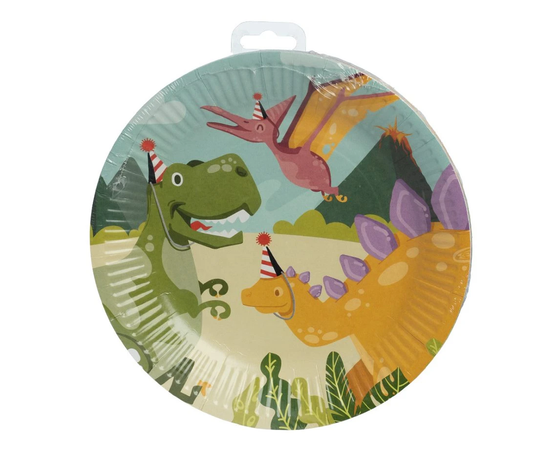 Talerzyki Dino party 23 cm, 10 szt.