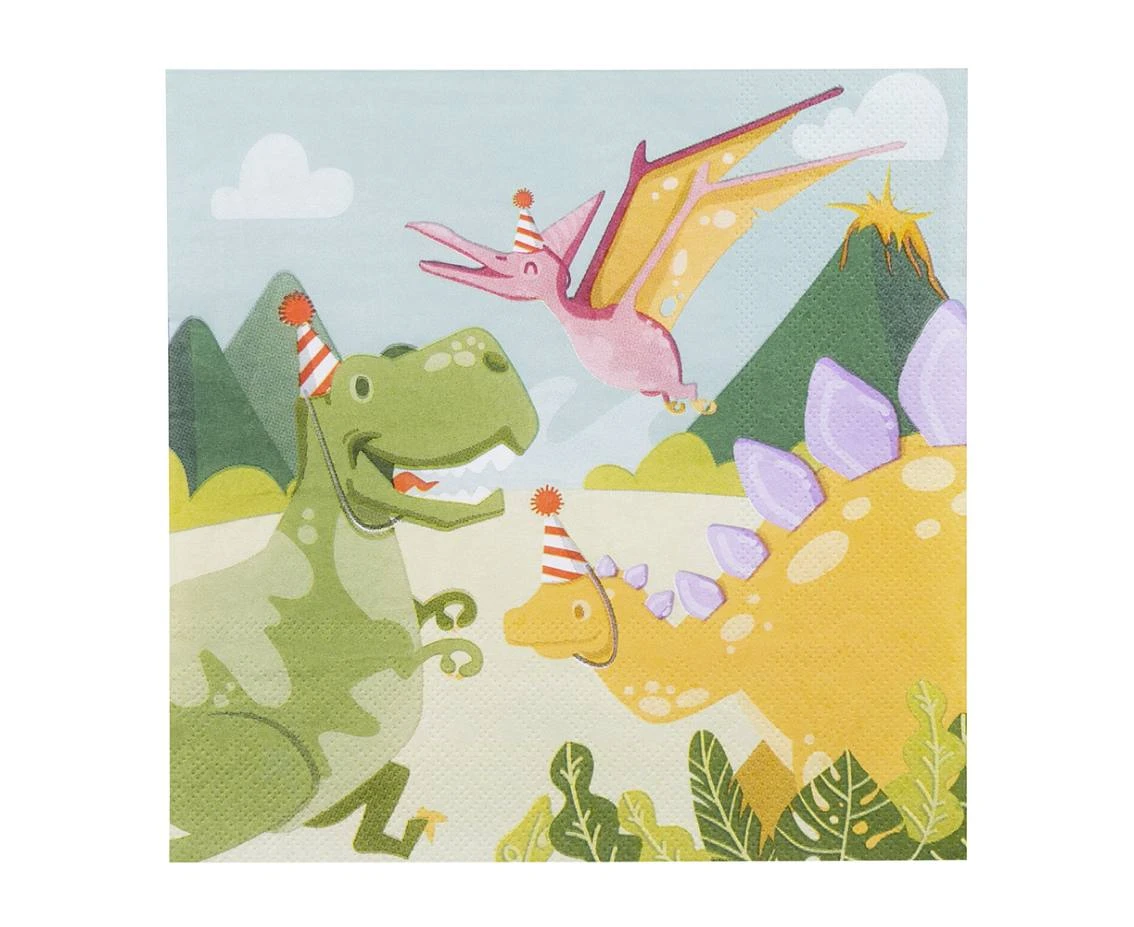 Serwetki Dino party 33x33 cm, 20 szt.