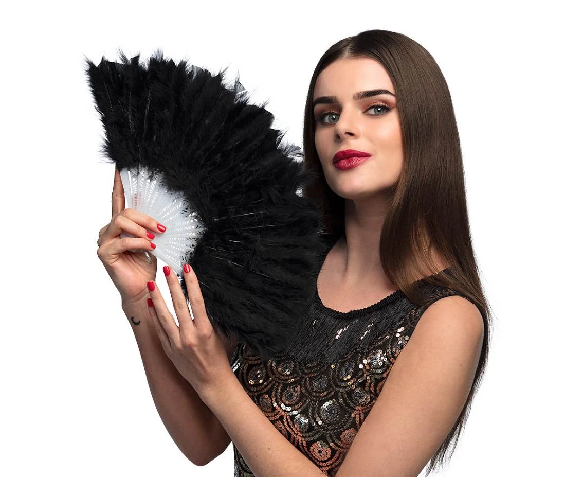 Wachlarz Flapper, czarny