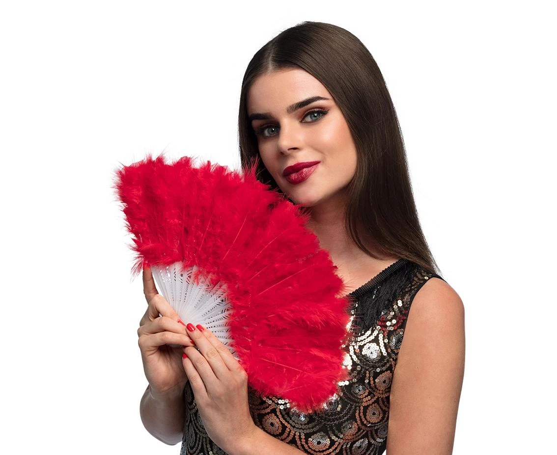 Wachlarz Flapper, czerwony