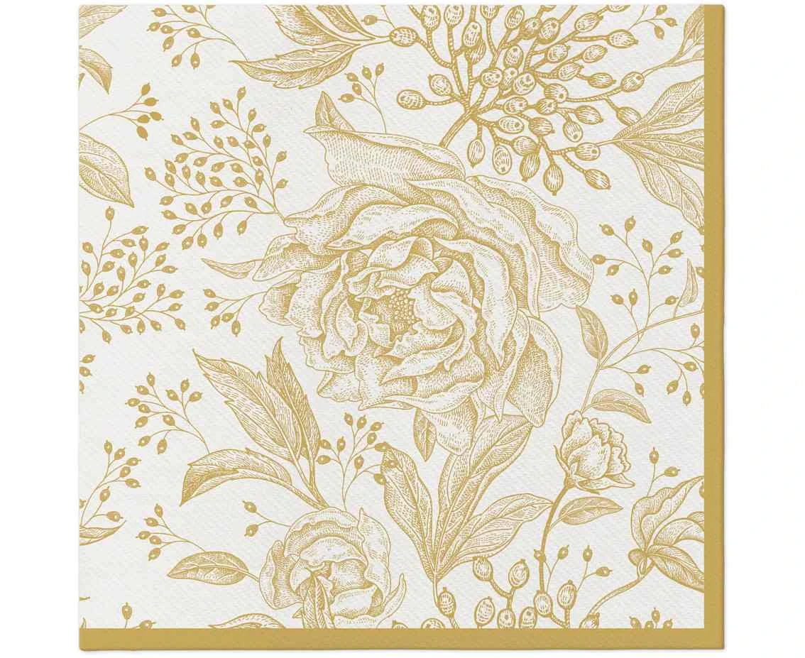 Serwetki Airlaid Rose Peonies, 40x40 cm, 12 szt.