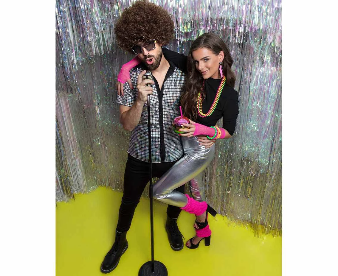 Koszula Disco Diamond srebrna (L)