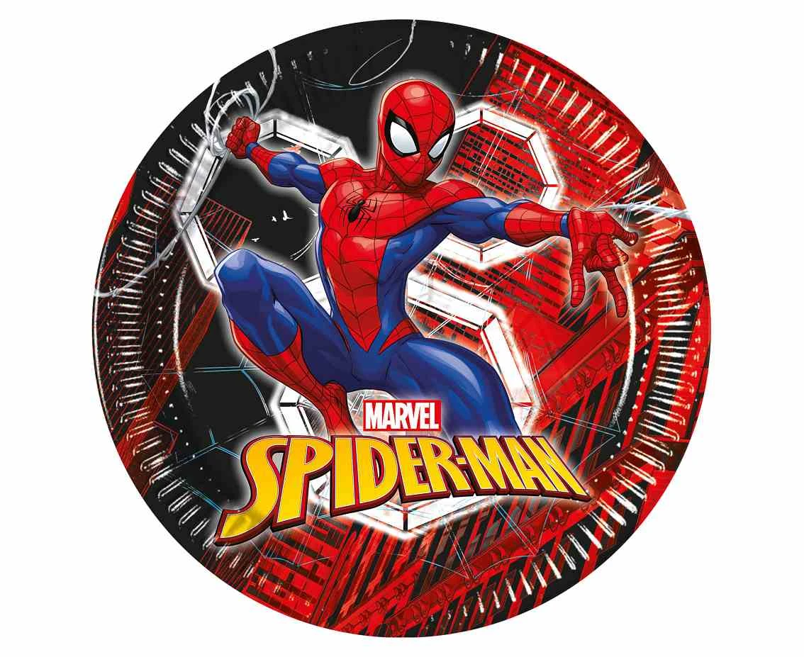 Talerzyki papierowe Spiderman World Of Web, 23cm, 8 szt.