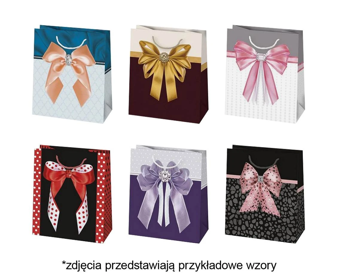 Torebka ozdobna T4 190x230x105 Ogólne zest. 109 Grafika - Foto, Kokardy, 1 szt.