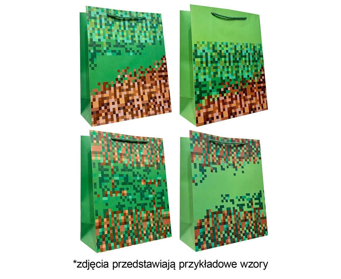 Torebka prezentowa A4 Pixel 26x32x10cm, mix 1 szt.