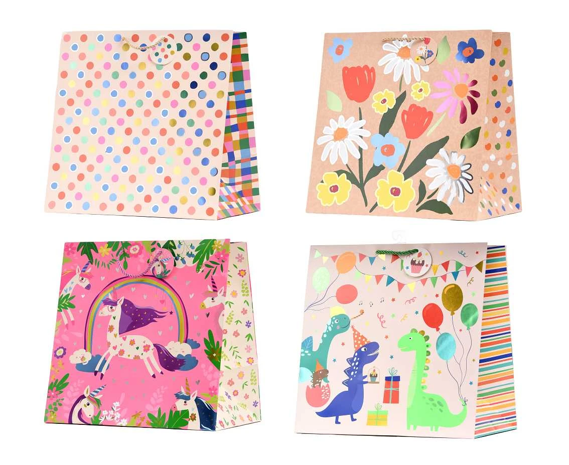 Torebka prezentowa z szerokim dnem, 37,5x37,5x24,5 cm, mix, 1 szt.